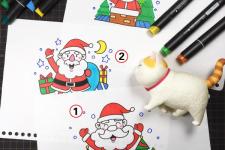 圣诞老人图片简笔画卡通，2019年圣诞老人简笔画