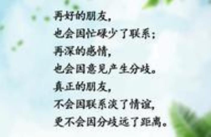 有一种友情即使不联系，也不会忘记；即使不问候