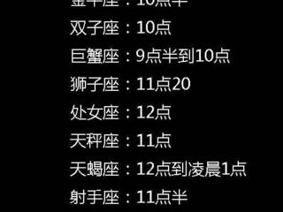 十二星座时间表，12星座一般都几点睡觉