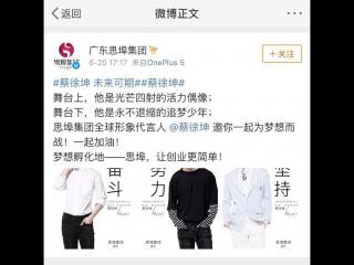 蔡徐坤经纪公司（经纪公司被判退款500万）