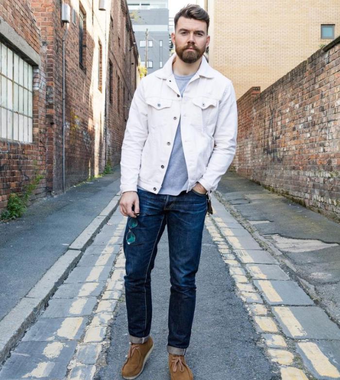 牛仔裤搭配什么鞋男牛仔裤运动鞋or牛仔裤皮靴