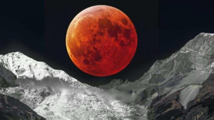红色的月亮有什么征兆图片