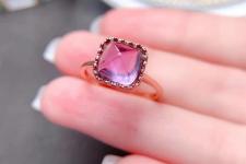 紫水晶戒指（s925银天然紫水晶戒指）